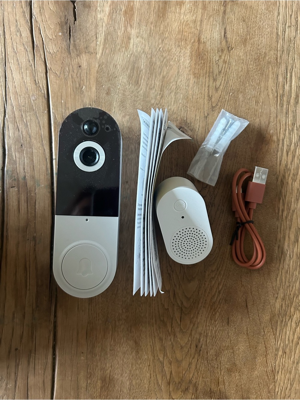 Smart Video Doorbell with Wireless Chime - Black and White